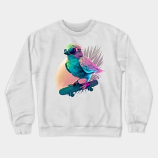 Bird on a Skateboard Crewneck Sweatshirt